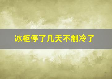 冰柜停了几天不制冷了