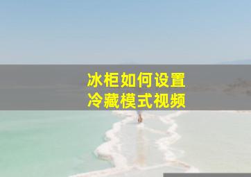 冰柜如何设置冷藏模式视频