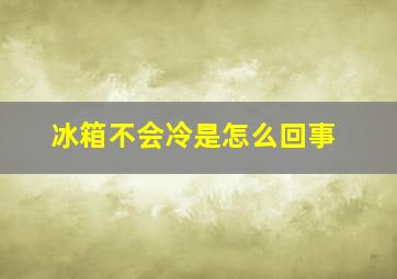 冰箱不会冷是怎么回事