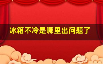 冰箱不冷是哪里出问题了