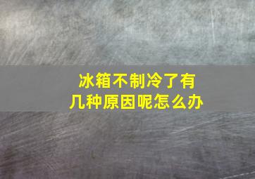 冰箱不制冷了有几种原因呢怎么办