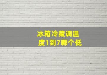 冰箱冷藏调温度1到7哪个低