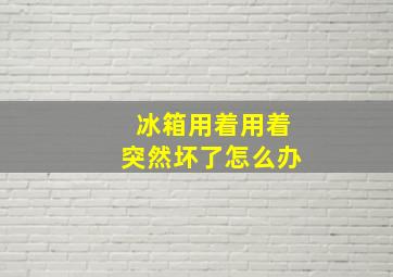 冰箱用着用着突然坏了怎么办