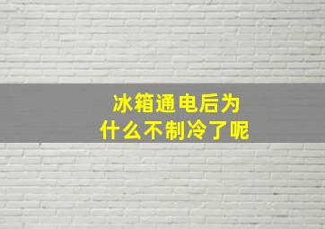 冰箱通电后为什么不制冷了呢