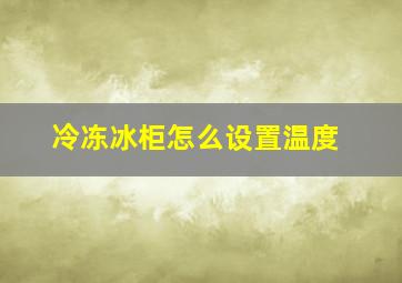 冷冻冰柜怎么设置温度