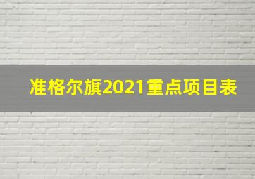 准格尔旗2021重点项目表