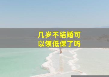 几岁不结婚可以领低保了吗