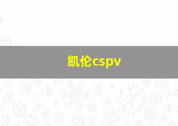 凯伦cspv