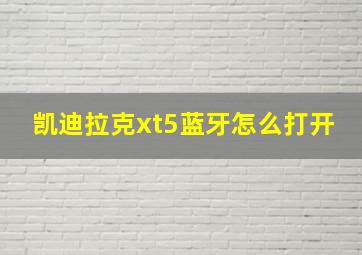 凯迪拉克xt5蓝牙怎么打开