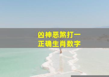 凶神恶煞打一正确生肖数字