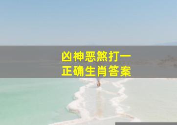 凶神恶煞打一正确生肖答案