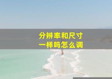 分辨率和尺寸一样吗怎么调