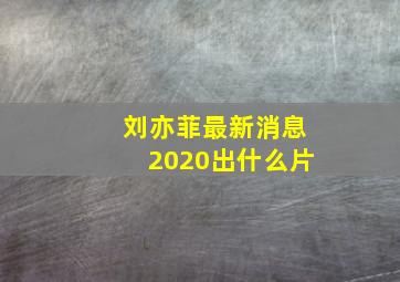 刘亦菲最新消息2020出什么片