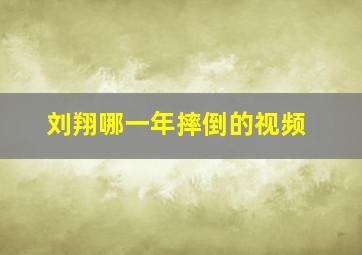 刘翔哪一年摔倒的视频