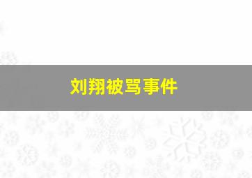 刘翔被骂事件