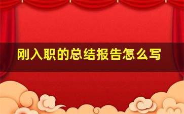 刚入职的总结报告怎么写