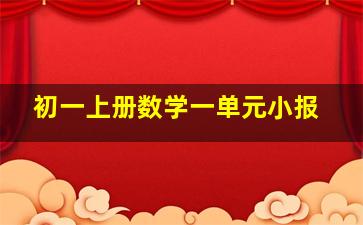 初一上册数学一单元小报