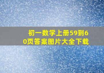 初一数学上册59到60页答案图片大全下载