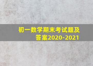 初一数学期末考试题及答案2020-2021