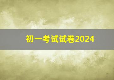 初一考试试卷2024