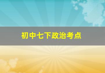 初中七下政治考点