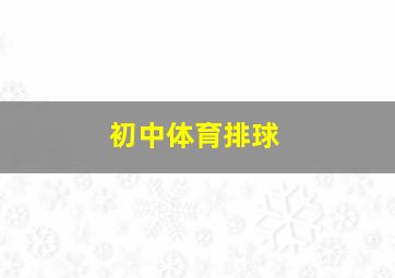 初中体育排球