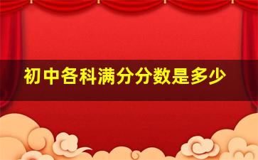 初中各科满分分数是多少