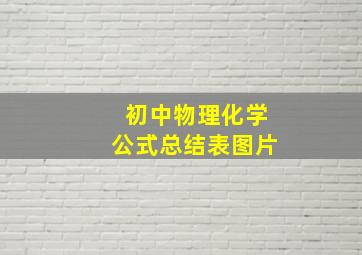 初中物理化学公式总结表图片