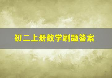 初二上册数学刷题答案