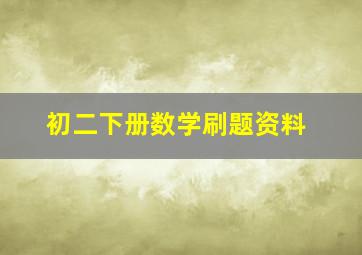 初二下册数学刷题资料