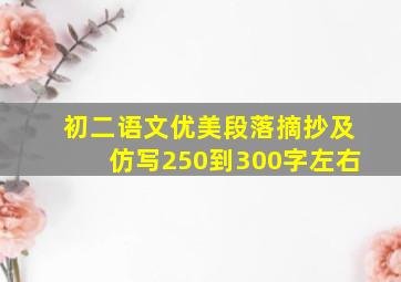 初二语文优美段落摘抄及仿写250到300字左右