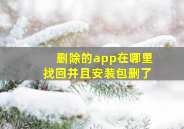 删除的app在哪里找回并且安装包删了