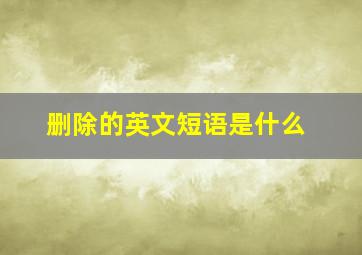 删除的英文短语是什么