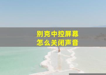 别克中控屏幕怎么关闭声音