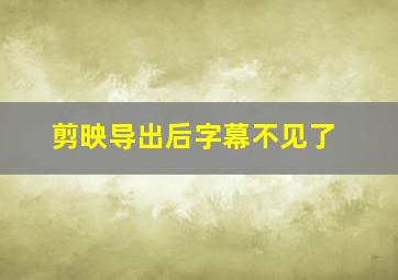 剪映导出后字幕不见了