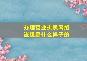 办理营业执照网络流程是什么样子的