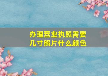 办理营业执照需要几寸照片什么颜色