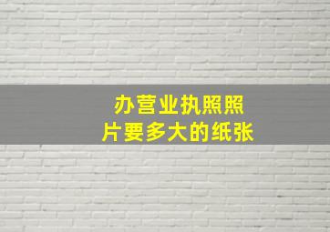 办营业执照照片要多大的纸张