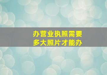 办营业执照需要多大照片才能办