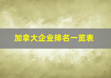 加拿大企业排名一览表