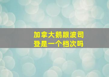 加拿大鹅跟波司登是一个档次吗