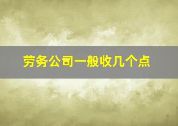 劳务公司一般收几个点