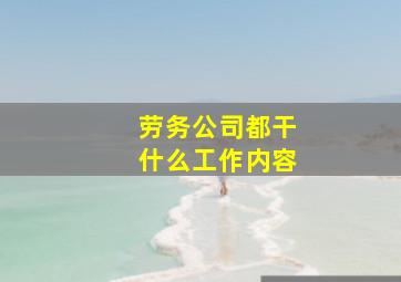 劳务公司都干什么工作内容