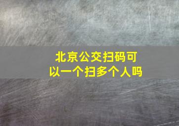 北京公交扫码可以一个扫多个人吗