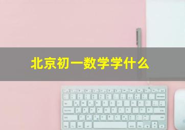 北京初一数学学什么