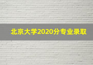 北京大学2020分专业录取