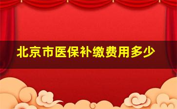 北京市医保补缴费用多少