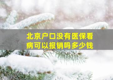 北京户口没有医保看病可以报销吗多少钱