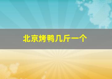 北京烤鸭几斤一个