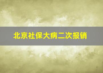 北京社保大病二次报销